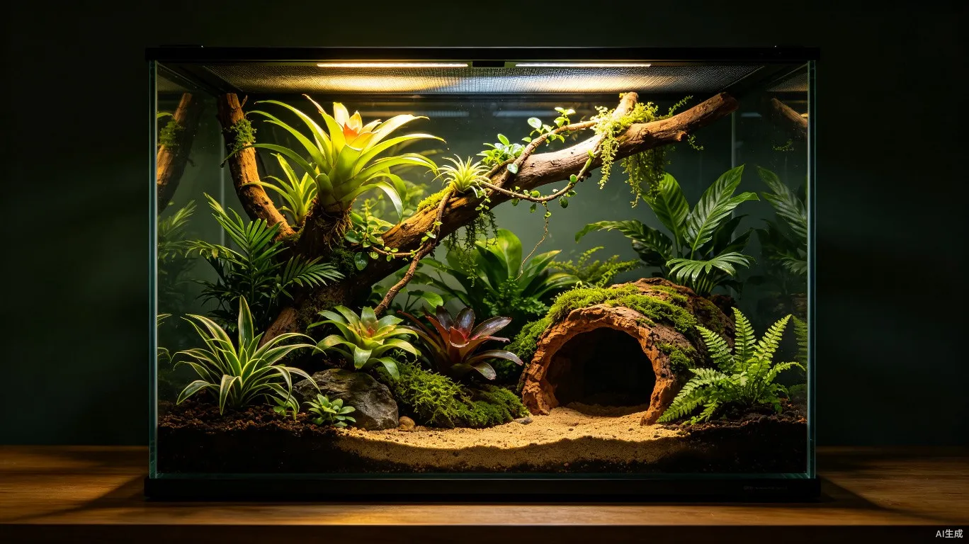 爬宠箱热带风造景